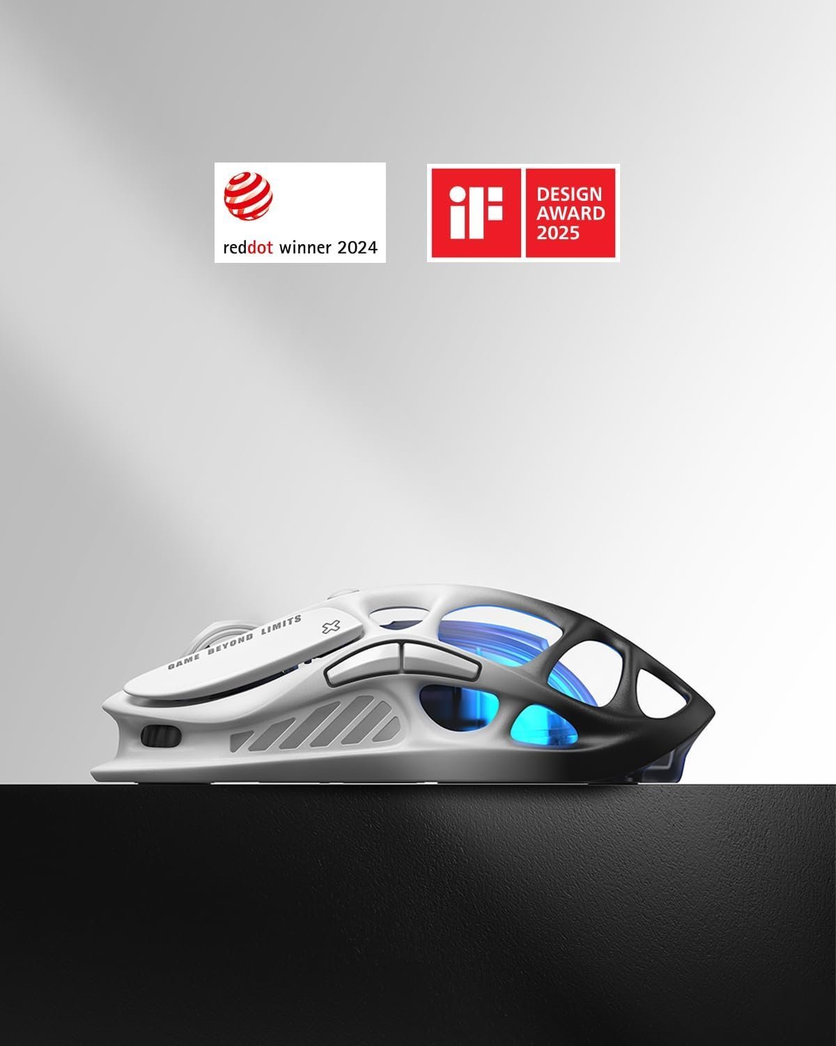 GravaStar Mercury M1 Pro Gaming Mouse, Lightweight Magnesium Alloy, 26,000 DPI, PAW3395DM Sensor, 5 Programmable Buttons, Support Wired/2.4GHz/BT, Up to 200 Hours Battery Life (Gradient Black) - Image 3