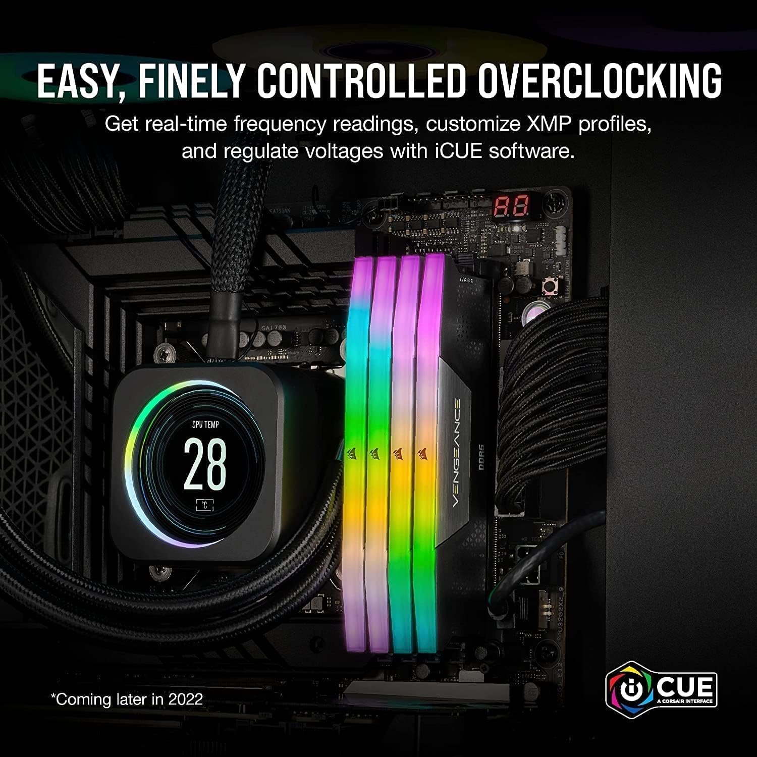CORSAIR Vengence RGB DDR5 RAM 32GB (2x16GB) 6000MHz CL36-44-44-96 1.35V Intel XMP 3.0 Computer Memory – Black (CMH32GX5M2E6000C36) - Image 2